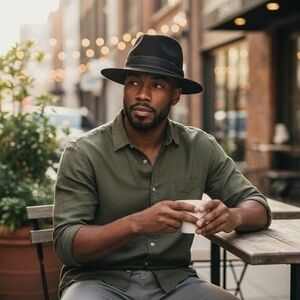 Vintage Scala 100% Wool Black Felt Fedora Hat Mens Handmade Size Large